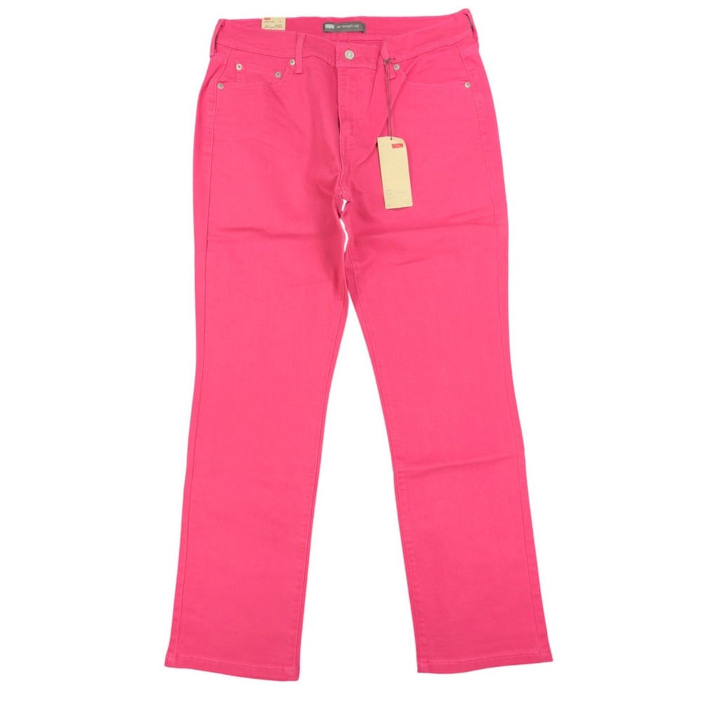 Levi's 505 Straight Leg Jeans Womens 12 Pink Cotton Blend NWT